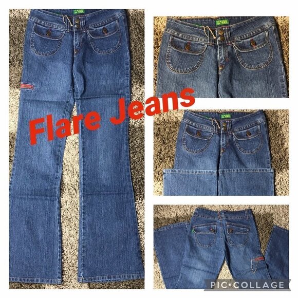 Y2K Gnger Low Rise Flare Jeans. Runs Small. New With Tags - Picture 2 of 4
